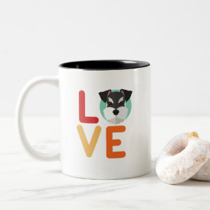 Tasse 2 Couleurs Amoureux des chiens drôle de coeur du Schnauzer