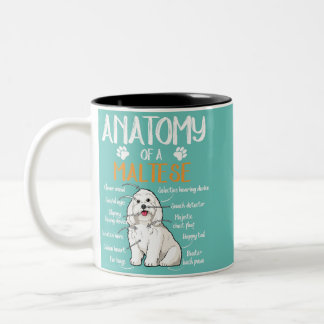 Tasse 2 Couleurs amoureux des chiens maltais anatomie