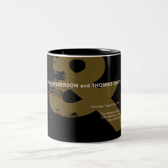 Tasse 2 Couleurs Ampersand Mariage moderne et rustique (Centre)
