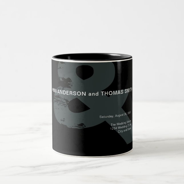 Tasse 2 Couleurs Ampersand Mariage moderne et rustique (Centre)