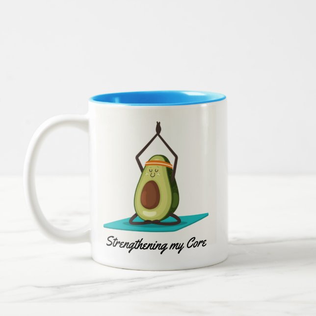 Tasse 2 Couleurs Amusant Avocado Yoga Pun (Gauche)