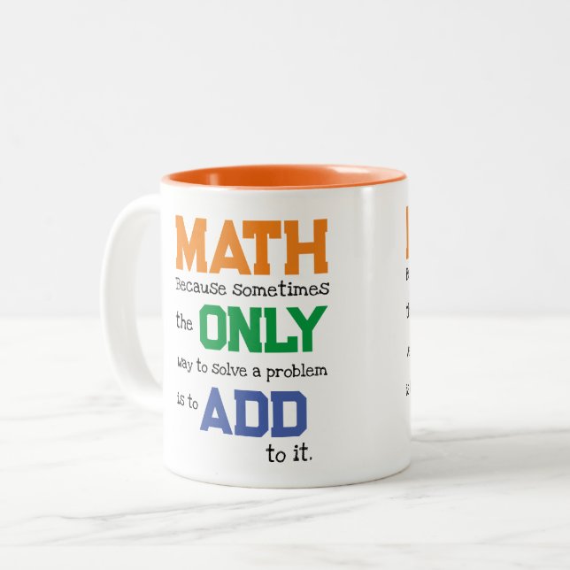 Tasse 2 Couleurs Amusant jeu d'ajout de problème mathématique (Devant gauche)