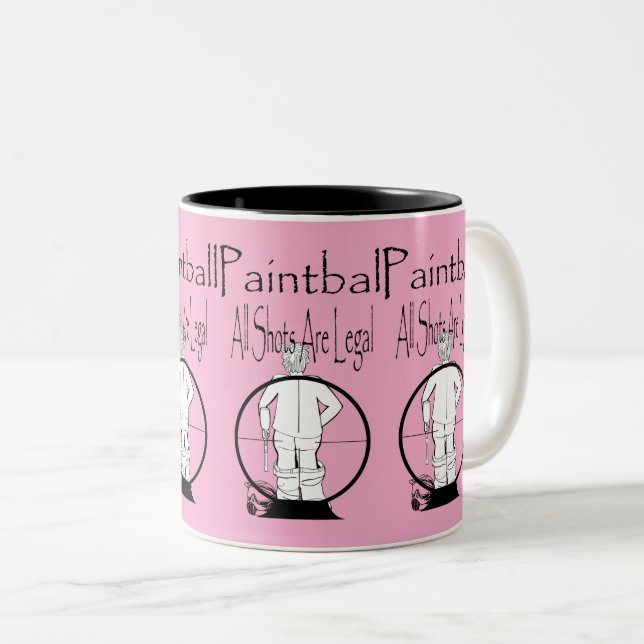 Tasse 2 Couleurs Amusant Paintball Sport Design (Devant droit)