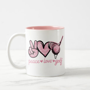 Tasse 2 Couleurs Amusant Paix Amour Joueur de Golf Amateurs de Spor