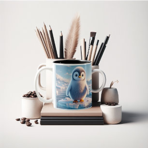 Tasse 2 Couleurs amusant pénguin moelleux