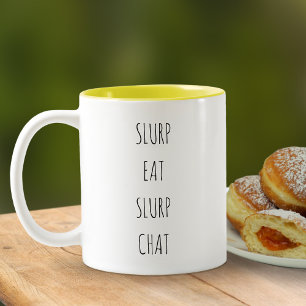 Tasse 2 Couleurs Amusant Simple Moderne Salope Mange Conversation
