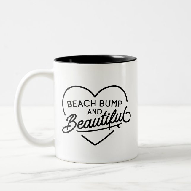 Tasse 2 Couleurs Amusant Surfer Maman pour être été Plage Bum Punny (Gauche)