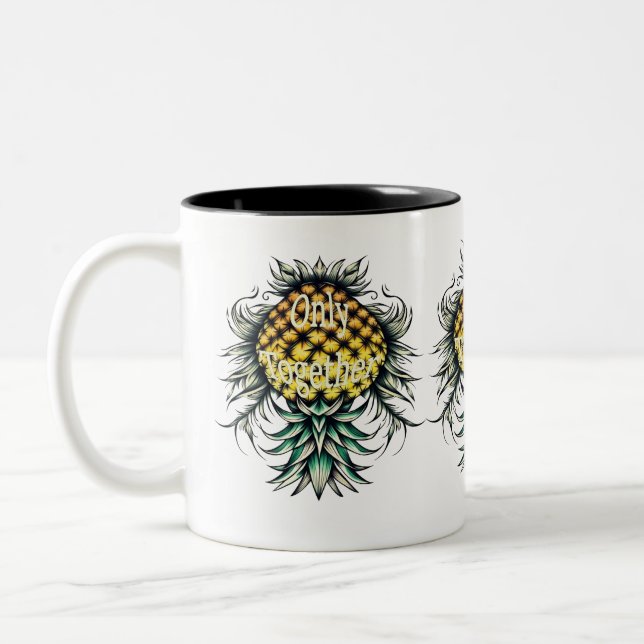 Tasse 2 Couleurs Ananas à l'envers seulement ensemble deux (Gauche)
