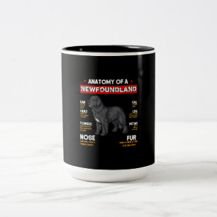 Tasse 2 Couleurs Anatomie D'Un Chien De Terre-Neuve Amateurs