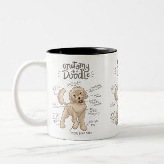 Tasse 2 Couleurs Anatomie d'un Doodle Dog