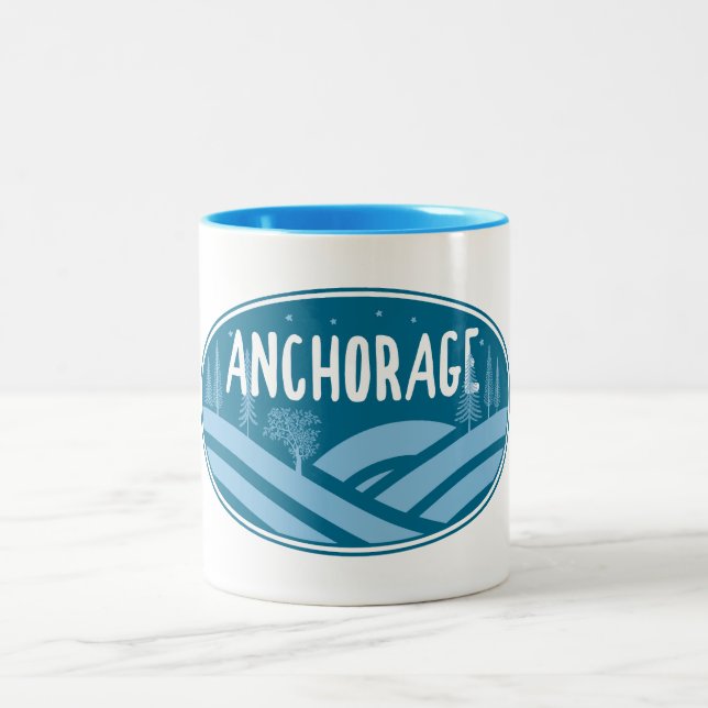 Tasse 2 Couleurs Anchorage Alaska extérieur (Centre)