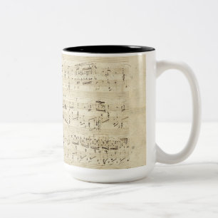 Tasse 2 Couleurs Anciennes Notes de Musique - Partition de Chopin