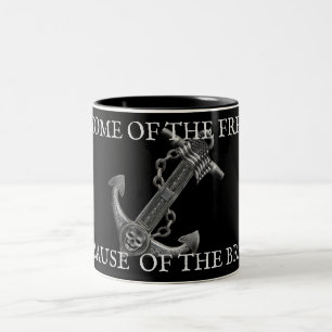 Tasse 2 Couleurs Ancrage du drapeau américain patriotique pirate na