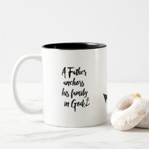 Tasse 2 Couleurs Ancre avec la citation de la foi papa
