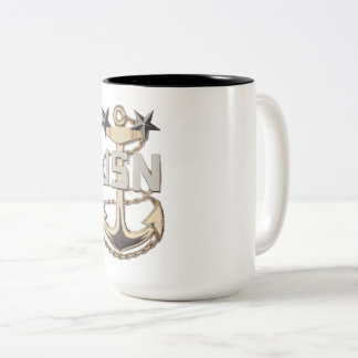 Tasse 2 Couleurs Ancre de maître principal de la marine américaine