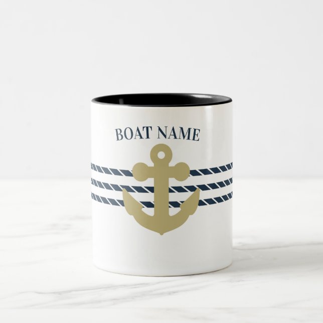 Tasse 2 Couleurs Ancre nautique, Corde (Centre)