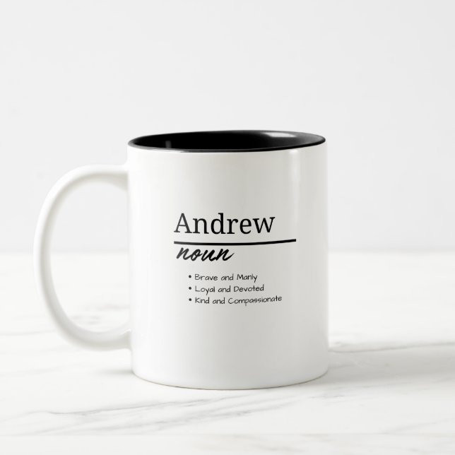 Tasse 2 Couleurs Andrew, Garçon Définition de nom personnalisé (Gauche)