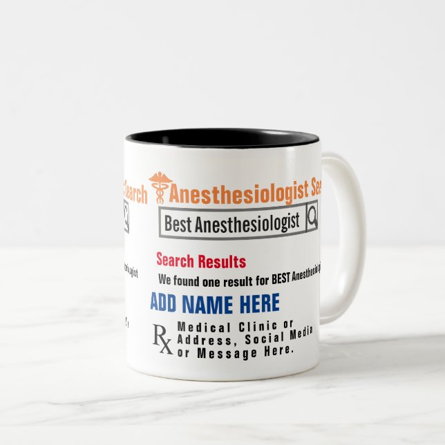 Tasse 2 Couleurs Anesthésiologiste Recherche de bougie cadeau (Devant droit)