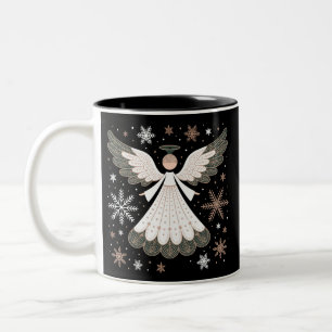 Tasse 2 Couleurs Ange de Noël Paillettes Chrétien Noël Religieux
