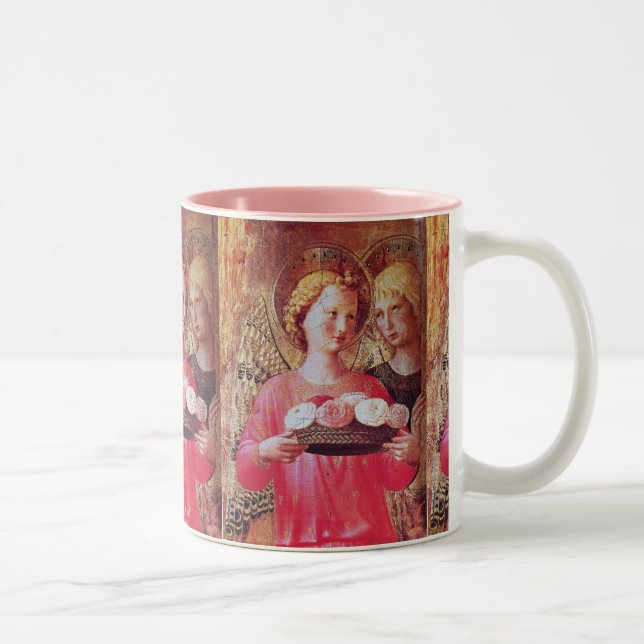TASSE 2 COULEURS ANGEL AVEC ROSES (Droit)