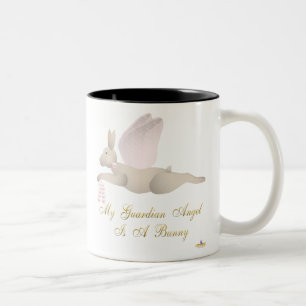 Tasse 2 Couleurs Angel Rabbit Tan rose Roses Gardien Angel Bunny