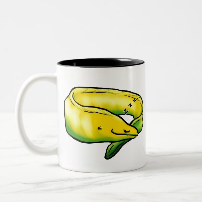 Tasse 2 Couleurs Anguille de Moray somnolente, jaune (Gauche)