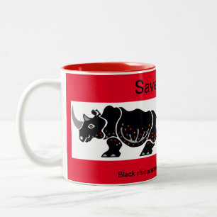 Tasse 2 Couleurs Animal africain - Save RHINOS - Faune -