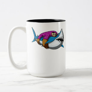 Tasse 2 Couleurs Animal drôle d'océan de paresse de requin