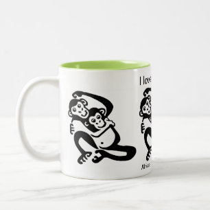 Tasse 2 Couleurs Animal en voie de disparition - J'aime BONOBOS -Ch
