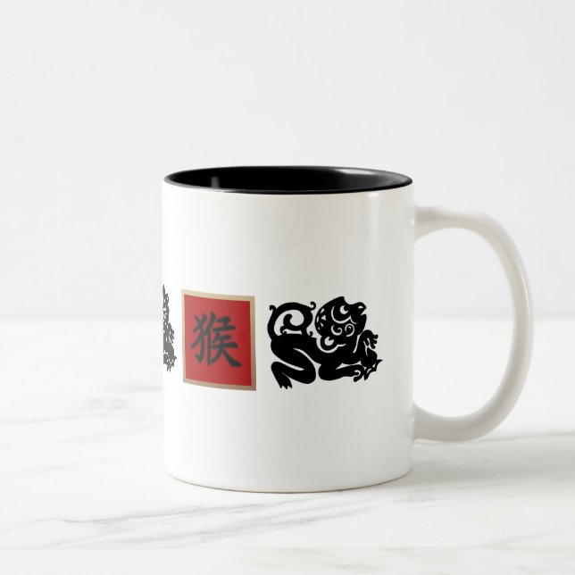 Tasse 2 Couleurs Année chinoise du cadeau singe (Droit)