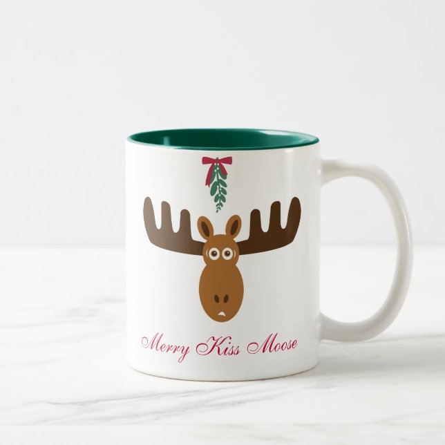 Tasse 2 Couleurs Année de gnou de Moose_Happy de baiser de (Droit)
