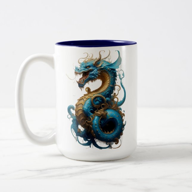 Tasse 2 Couleurs Année du dragon bleu 2024 (Gauche)