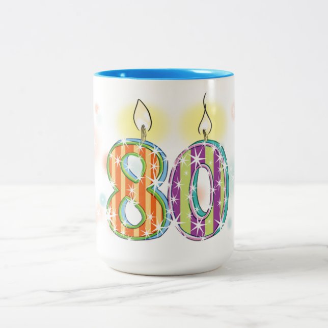 Tasse 2 Couleurs Anniversaire 80 ans (Centre)