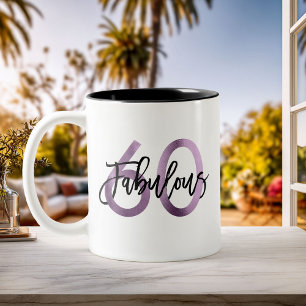 Tasse 2 Couleurs Anniversaire pourpre lilas chic moderne fabuleux