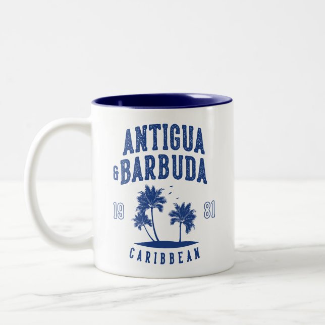 Tasse 2 Couleurs Antigua & Barbuda Caribbean Palm Tree (Gauche)