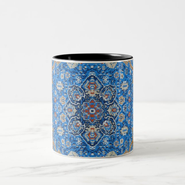 Tasse 2 Couleurs Antique Oriental Bleu Turc Tapis Perse (Centre)