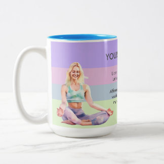 TASSE 2 COULEURS ANTISTRESS RELAX CALM GIRL YOGA CHAKRA
