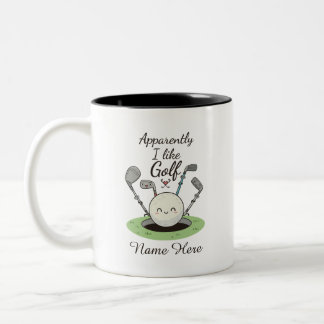 Tasse 2 Couleurs Apparently I Like Golf personalized Name