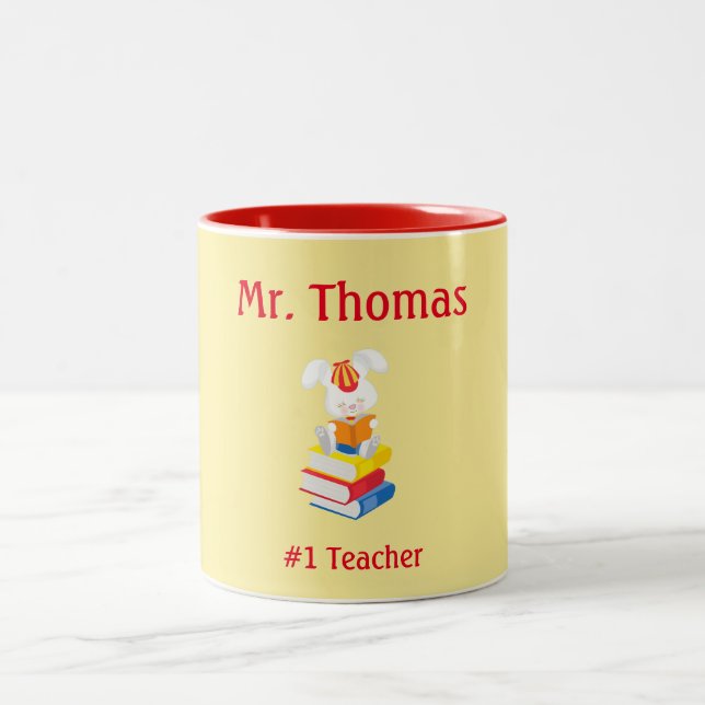 Tasse 2 Couleurs Appréciation de l'enseignant Jaune et Rouge (Centre)