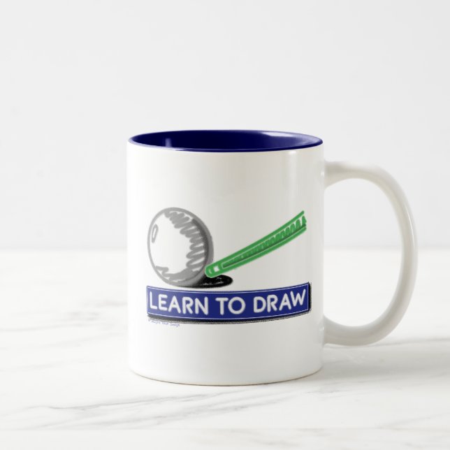 Tasse 2 Couleurs Apprendre à dessiner (Droit)