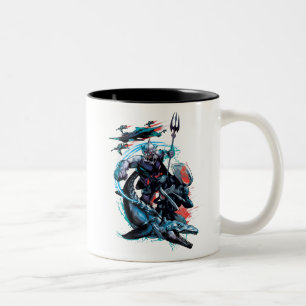 Tasse 2 Couleurs Aquaman Orm, Manta Noir, Tylosaur, & Ships