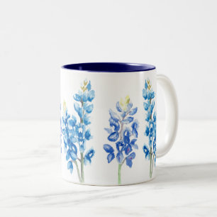 Tasse 2 Couleurs Aquarelle Bluebonnet Fleurs
