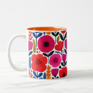 Tasse 2 Couleurs Aquarelle colorée à motifs floraux BOHO