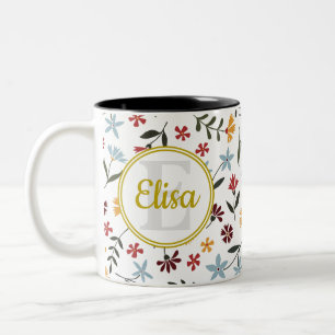 Tasse 2 Couleurs Aquarelle colorée Motif floral