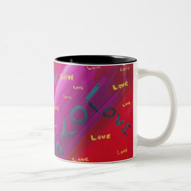 Tasse 2 Couleurs Aquarelle d'amour (Droit)