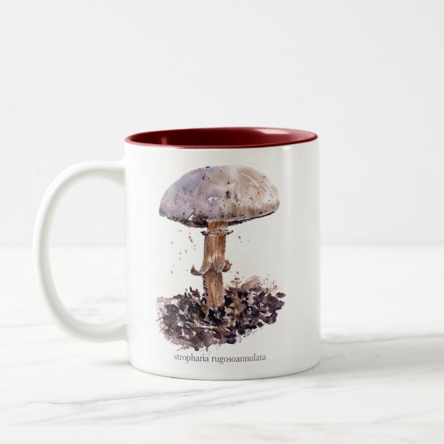Tasse 2 Couleurs Aquarelle de champignon (Gauche)