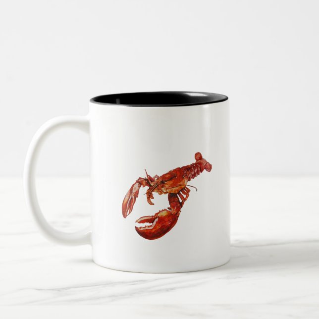 Tasse 2 Couleurs Aquarelle de homard (Gauche)