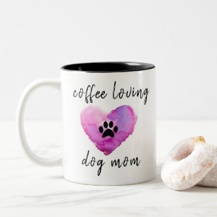 Tasse 2 Couleurs Aquarelle de la mère du chien amoureux du café