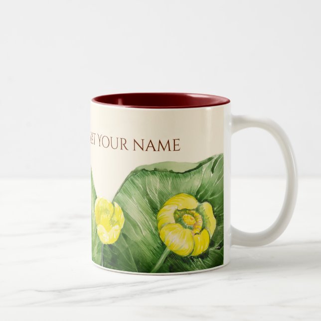 Tasse 2 Couleurs aquarelle de nénuphar (Droit)