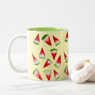Tasse 2 Couleurs Aquarelle de pastèque fruit mignon